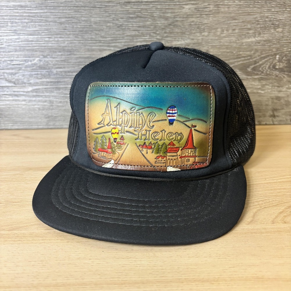 Vintage Alpine Helen Hat Cap Snap Back Mesh Trucker Patch Souvenir Mens 80s